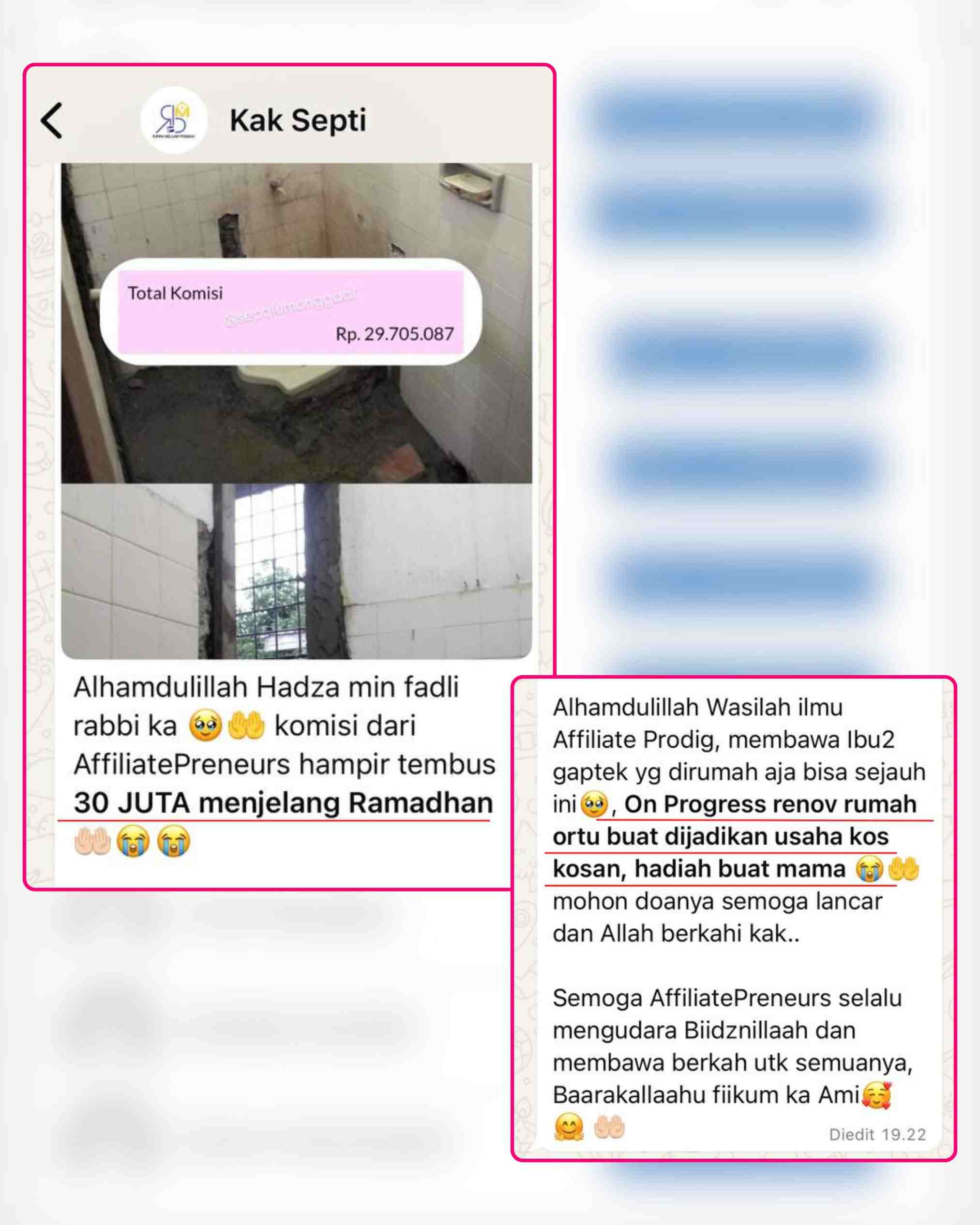 Screenshot Testimoni atau Komisi