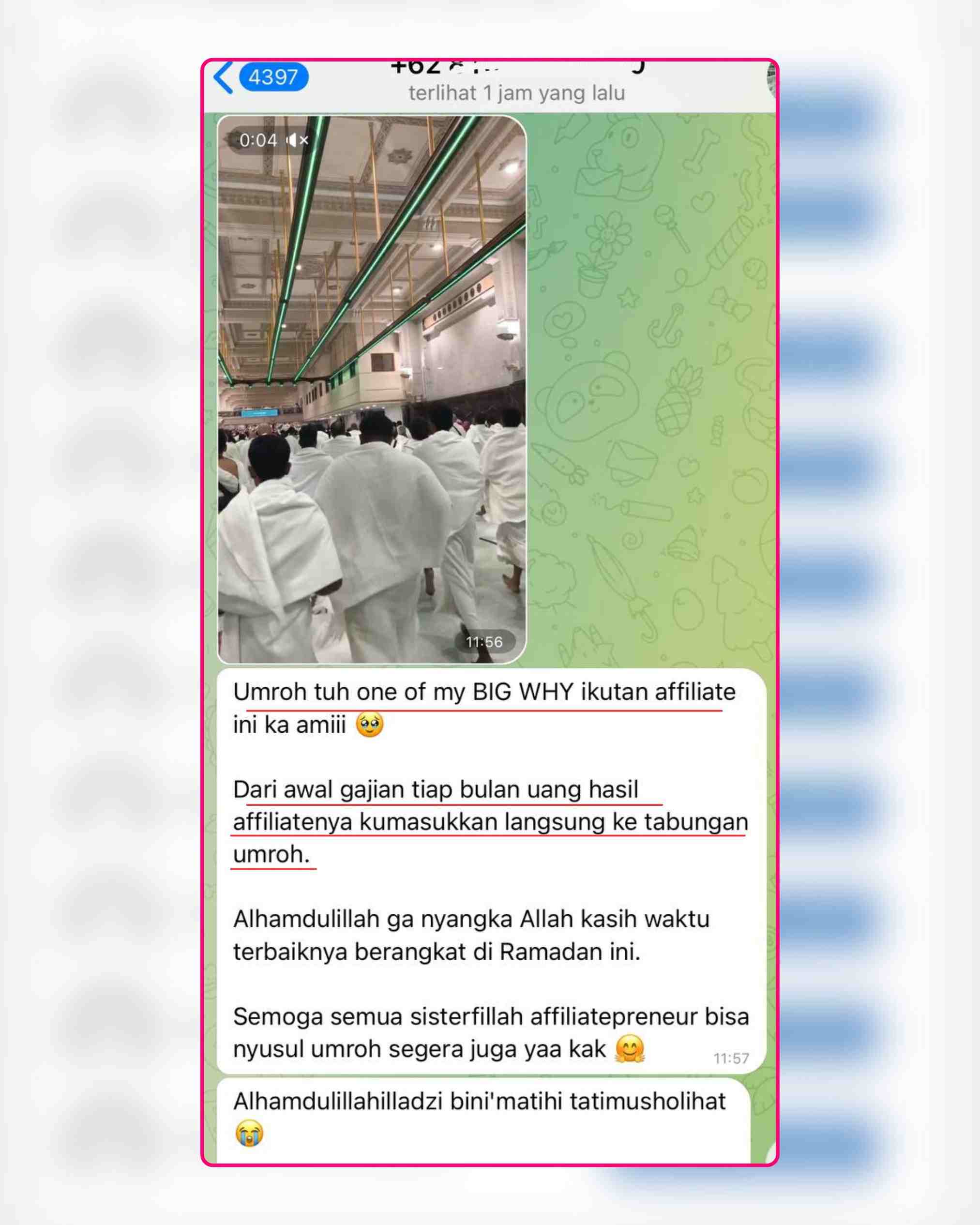 Screenshot Testimoni atau Komisi